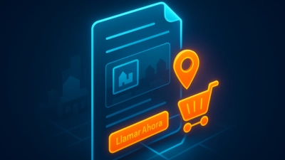 Ilustración 3D isométrica de un documento digital conectado a un carrito de compra