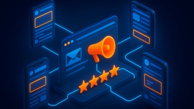 Ilustración 3D isométrica de pantallas móviles con publicaciones patrocinadas representando campañas sociales con SEM local